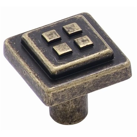 Forgings Square Knob - Weathered Brass
